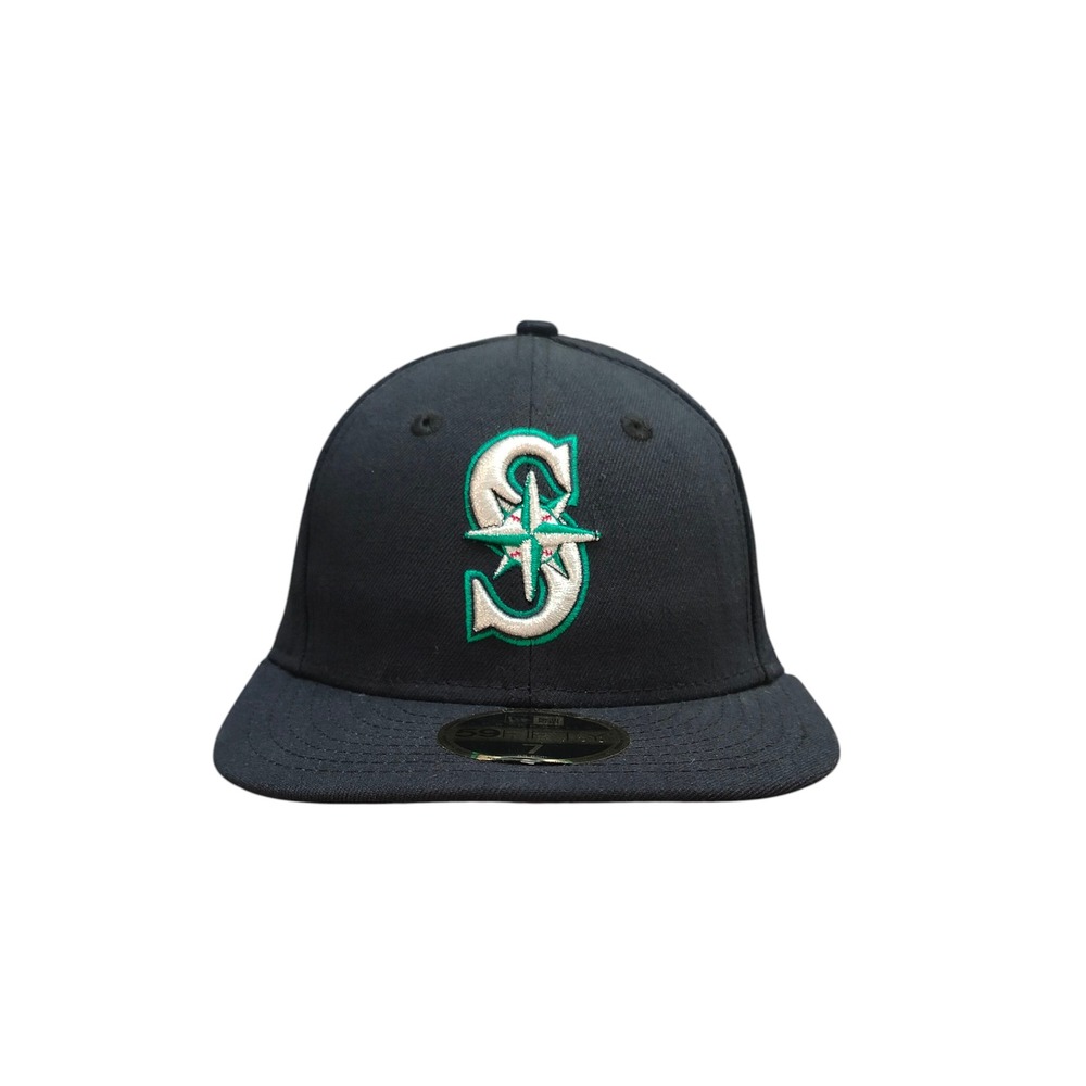 Seattle Mariners Hat Cap Fitted Mens 7 Black MLB Baseball Low Profile New‎ Era
